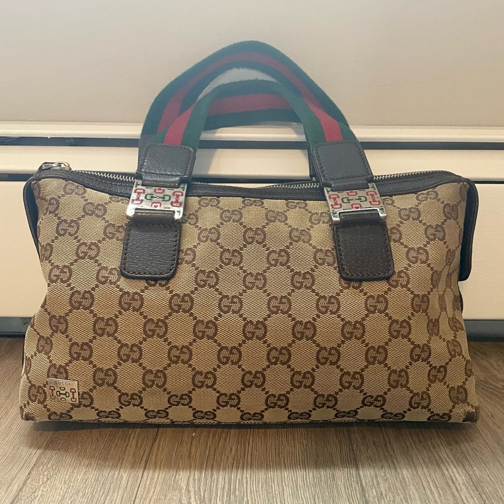 ***SOLD*** Authentic Gucci Web Sherry Line Tote